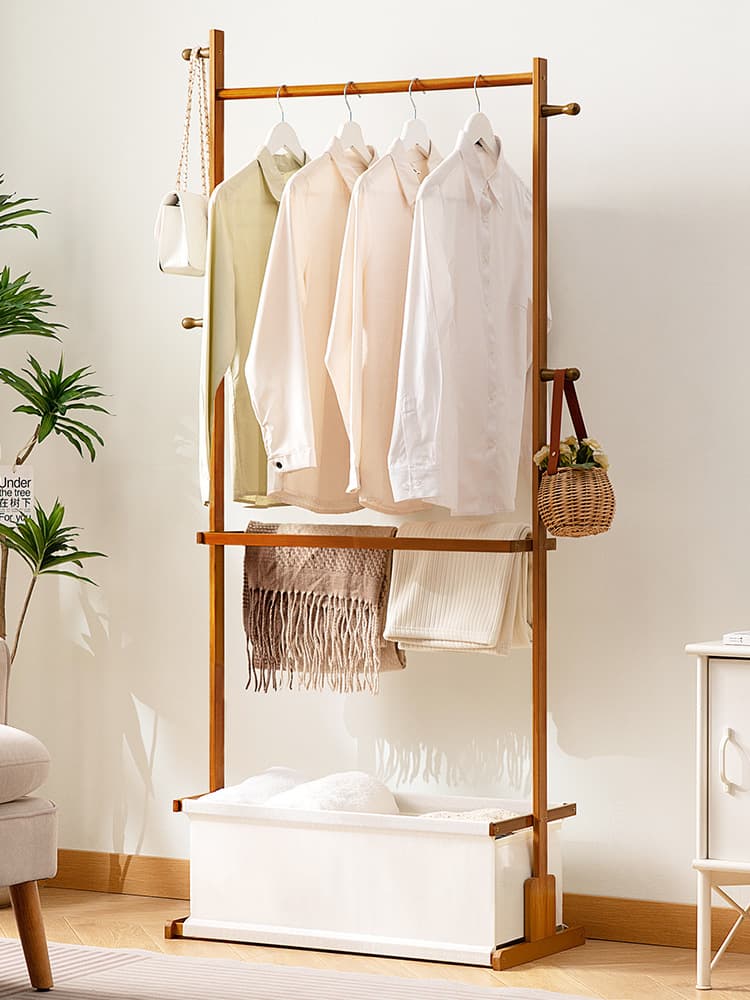 T -hanging rack floor -type cloak rack bedroom bedside bedside bedside -off clothes artifact wardrobe setting shelf to dry 1