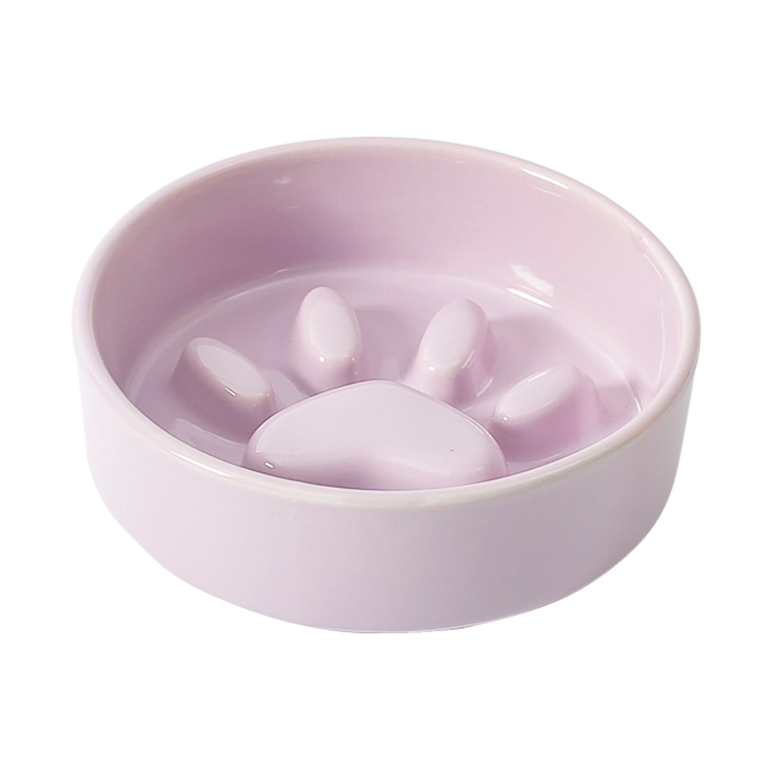 Creamy cat paw slow food bowl with bamboo and wooden frame ceramic pet bowl cats and dogs slow food bowl cat bowl dog bowl anti -sturdy basin 5