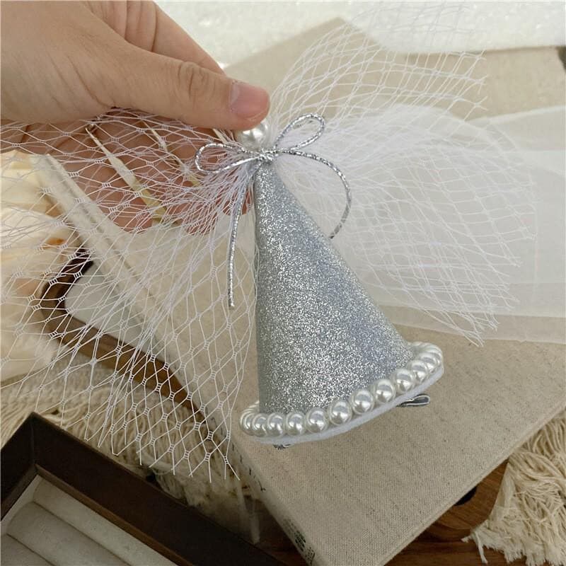 Cute lace brand crab pin for bride with bow, hair accessory, bangs, hairgrip 2