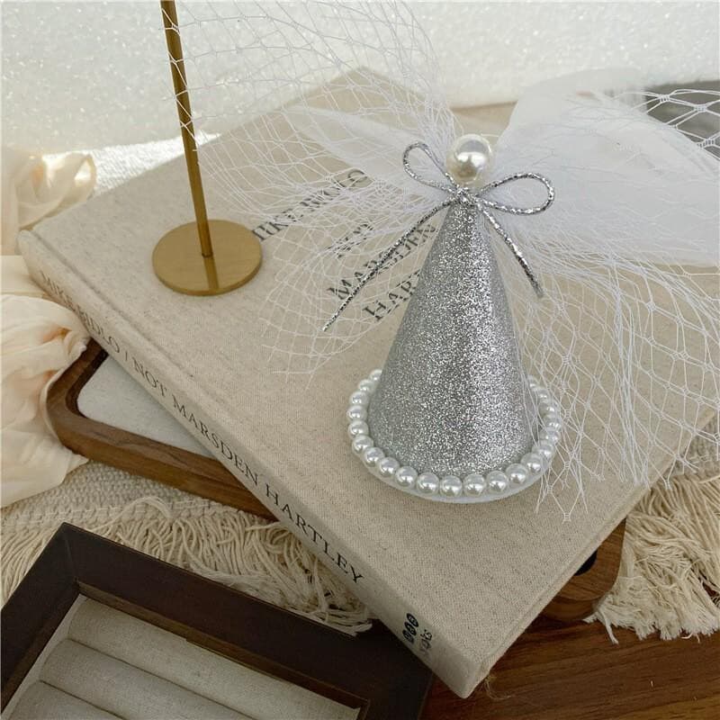 Cute lace brand crab pin for bride with bow, hair accessory, bangs, hairgrip 3