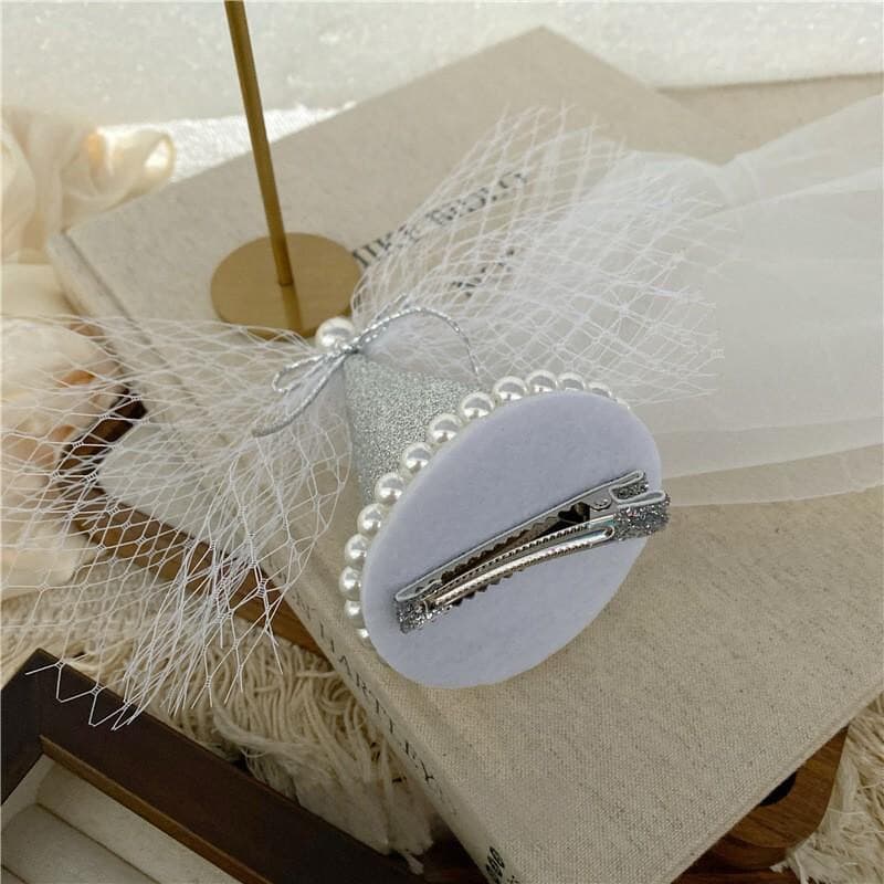 Cute lace brand crab pin for bride with bow, hair accessory, bangs, hairgrip 4