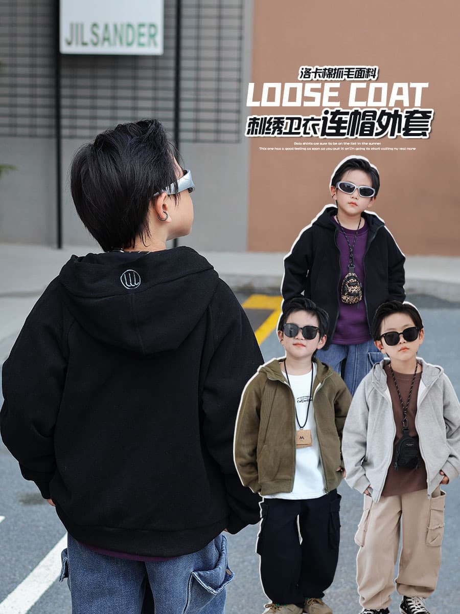 Sports children's jacket for boys, hoody, autumn knitted cardigan, for teenagers 1