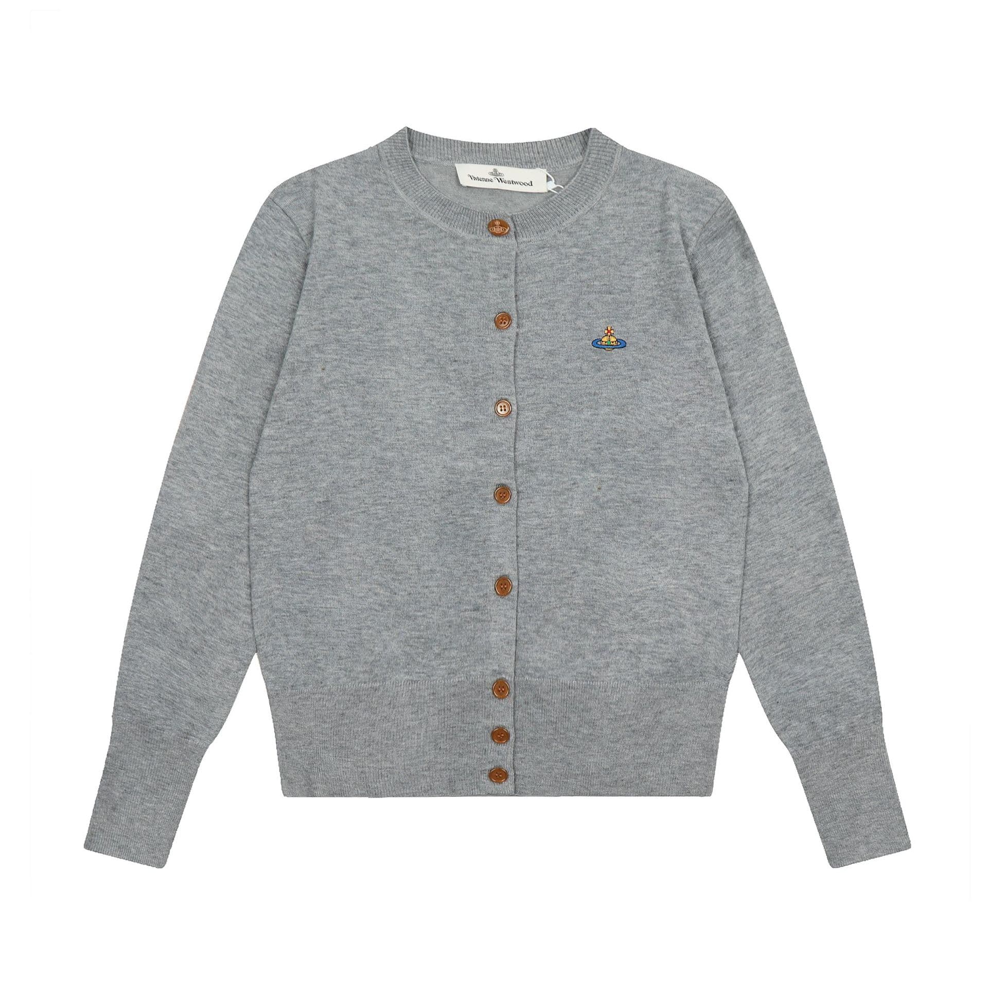 Vivienne West Wood Queen Mother Saturn Alphabet Twist Ms. Wool Blending sweater knitted cardigan 4