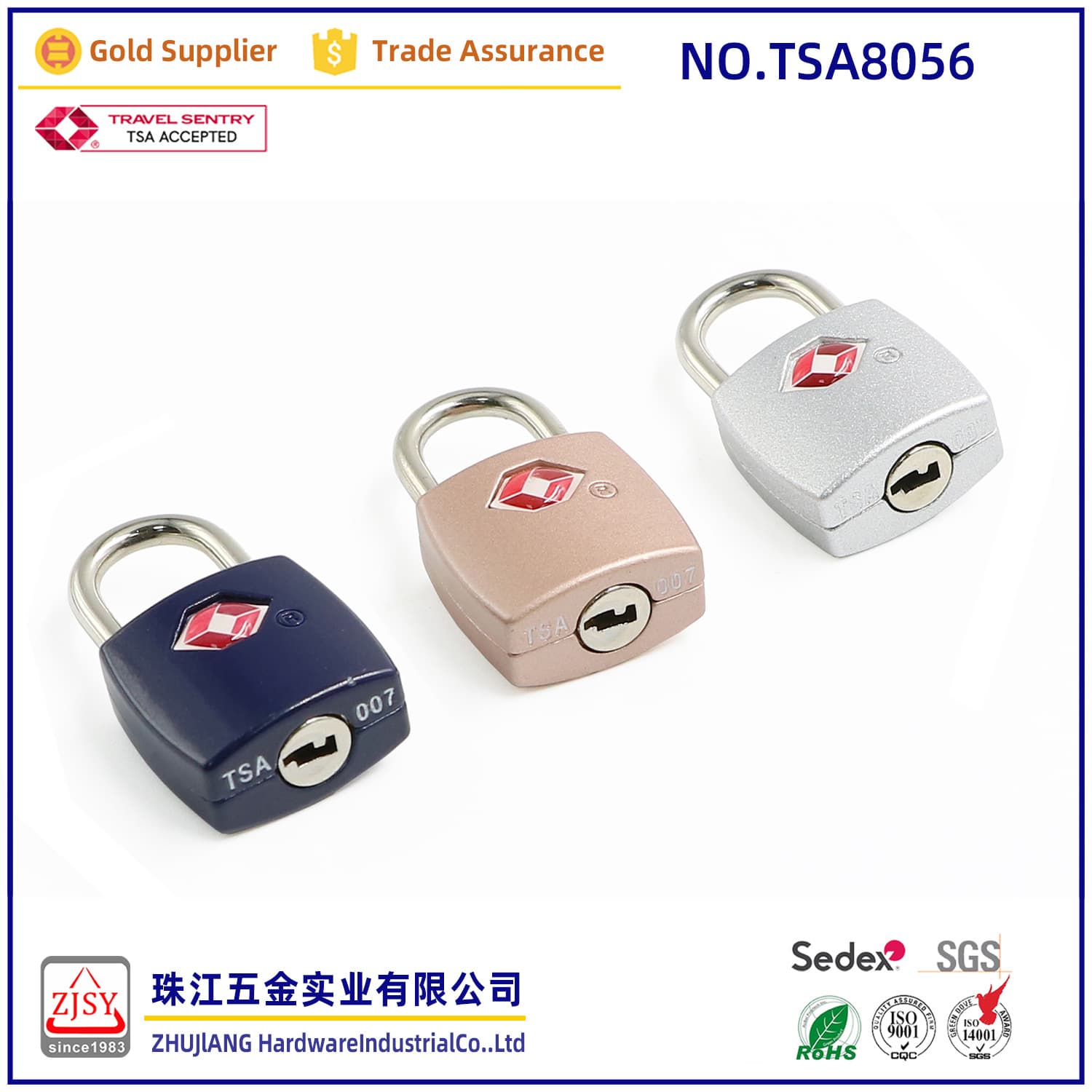 8056 Hanging Lock Customs Lock TSA Code Locking Lock Mid -Hanging Customs Anti -theft Lock Overseas Trade Box Hanging Lock 3