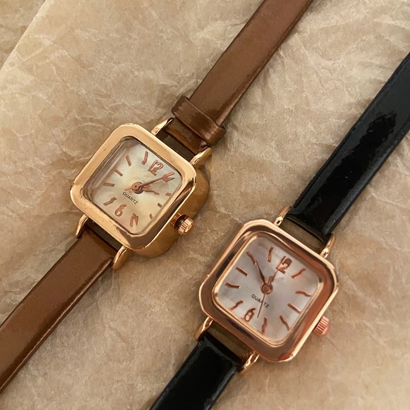Square watch, retro high quality quartz women's watch, 2023, Korean style, light luxury style, thin strap