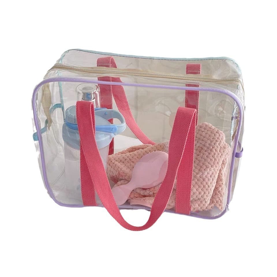 Handheld capacious waterproof cosmetic bag PVC for traveling, beach organizer bag for swimming 5