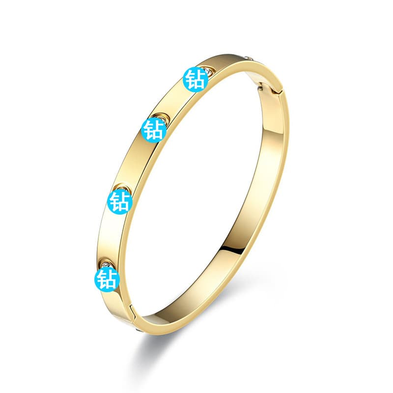 Women's bracelet stainless steel, 18 carat white gold, high-quality style, washable, does not fade 2