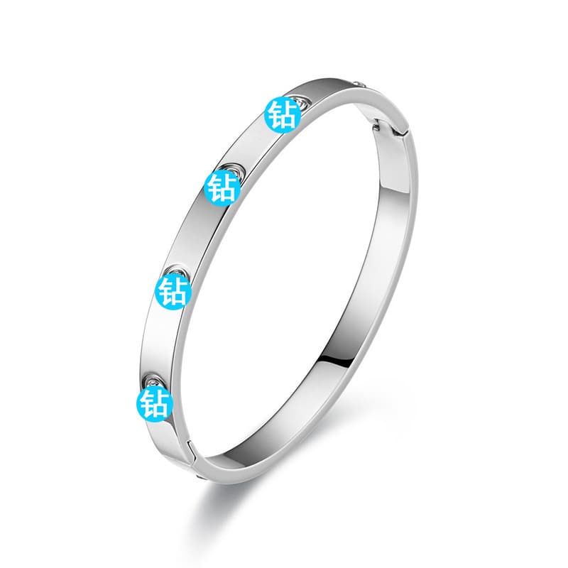 Women's bracelet stainless steel, 18 carat white gold, high-quality style, washable, does not fade 3