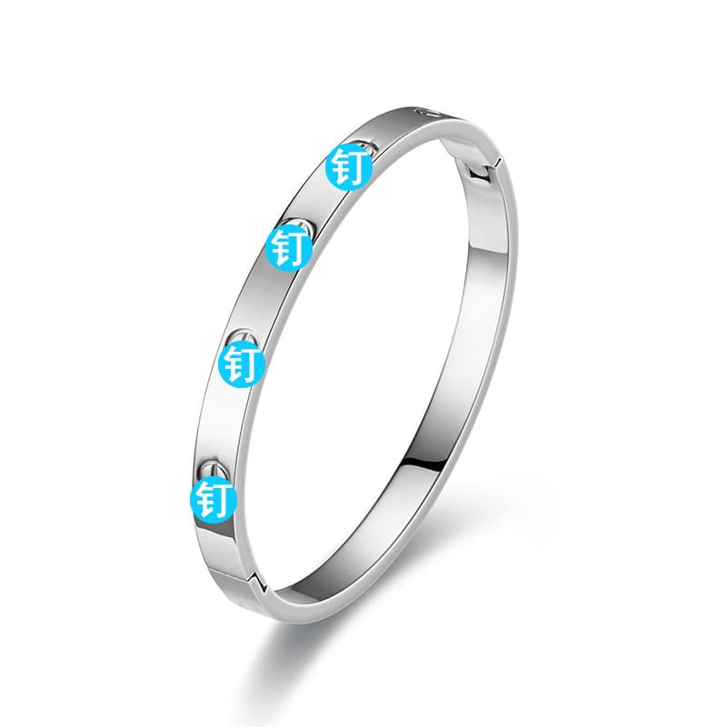Women's bracelet stainless steel, 18 carat white gold, high-quality style, washable, does not fade 5