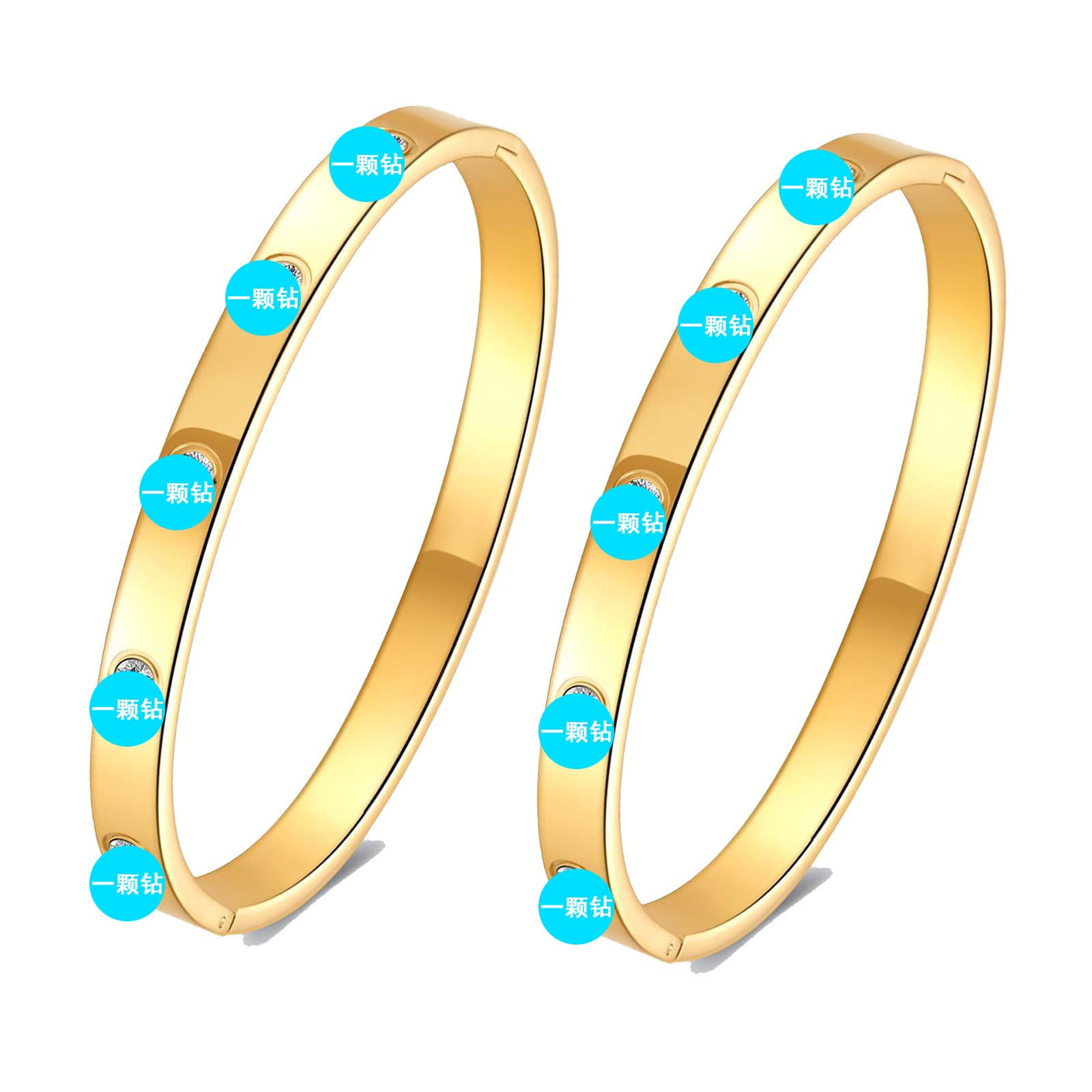 Women's bracelet stainless steel, 18 carat white gold, high-quality style, washable, does not fade 1