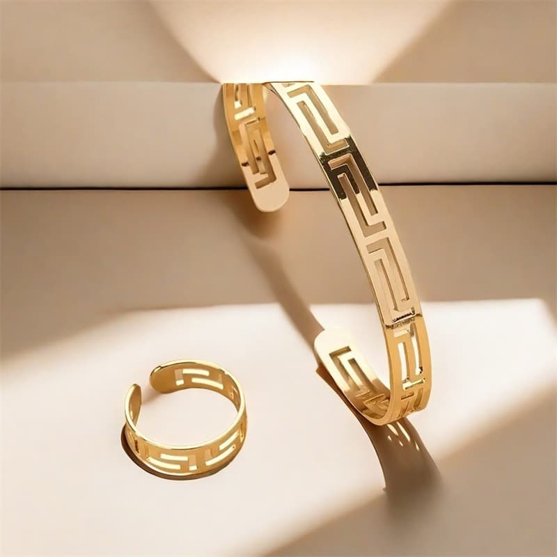 (Cross-border trading), golden bracelet, ring, set