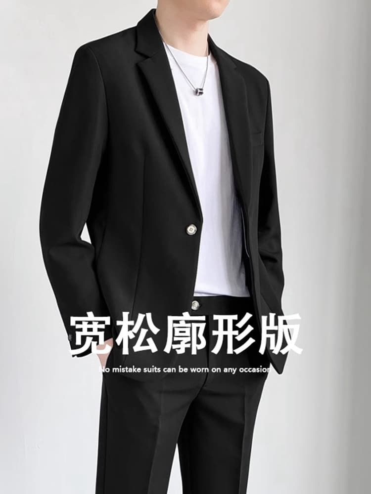 Summer universal classic suit, trend jacket, loose fit, high-quality style, Korean style, for teenagers 2