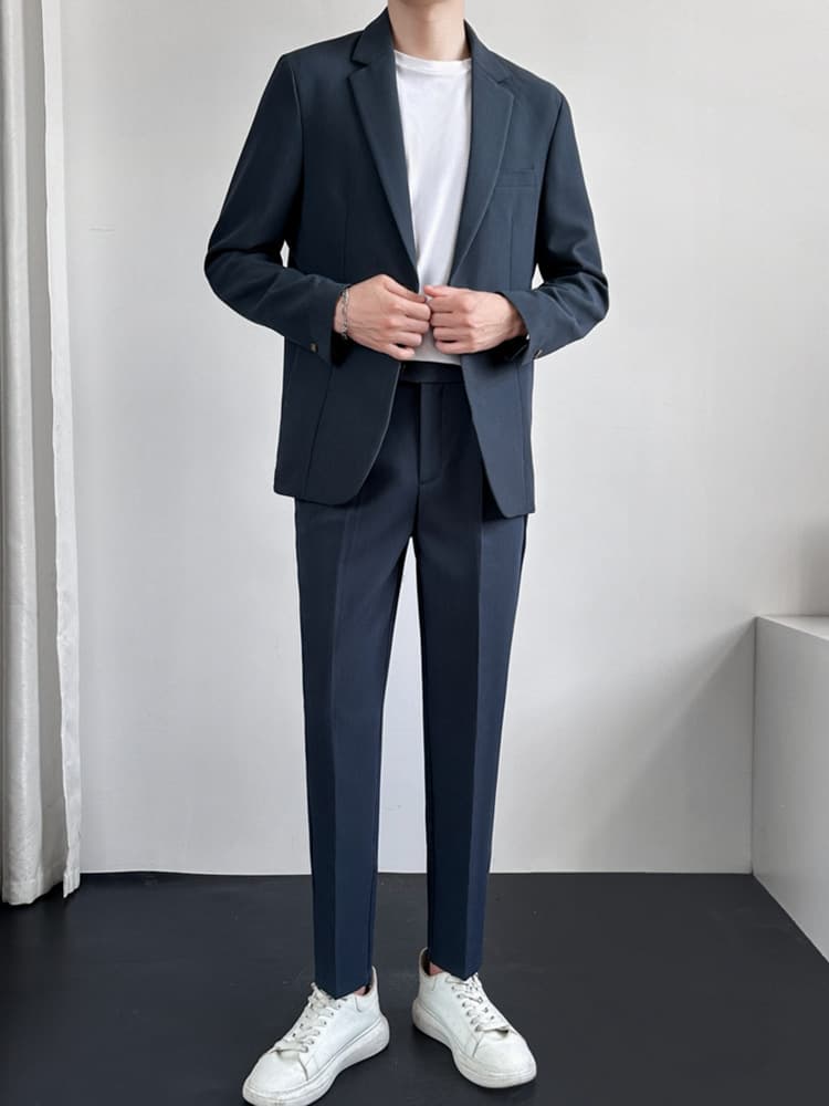 Summer universal classic suit, trend jacket, loose fit, high-quality style, Korean style, for teenagers 3