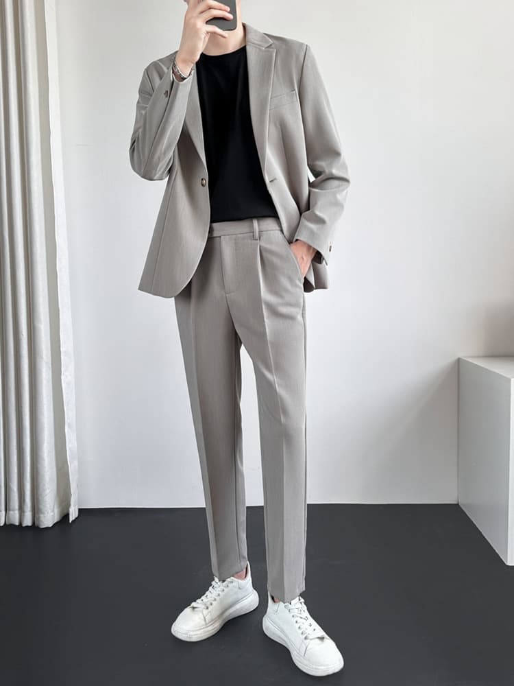 Summer universal classic suit, trend jacket, loose fit, high-quality style, Korean style, for teenagers 5