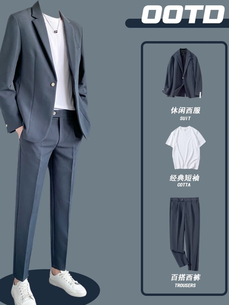 Summer universal classic suit, trend jacket, loose fit, high-quality style, Korean style, for teenagers