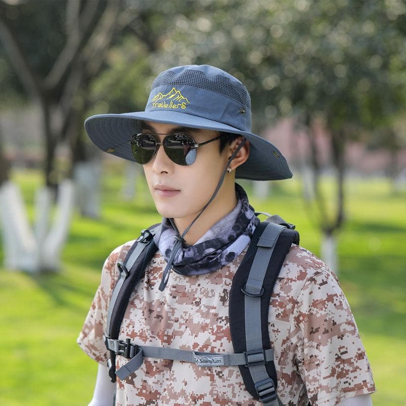 Men's summer travel thin breathable hat solar-powered, sun protection, UV protection 2