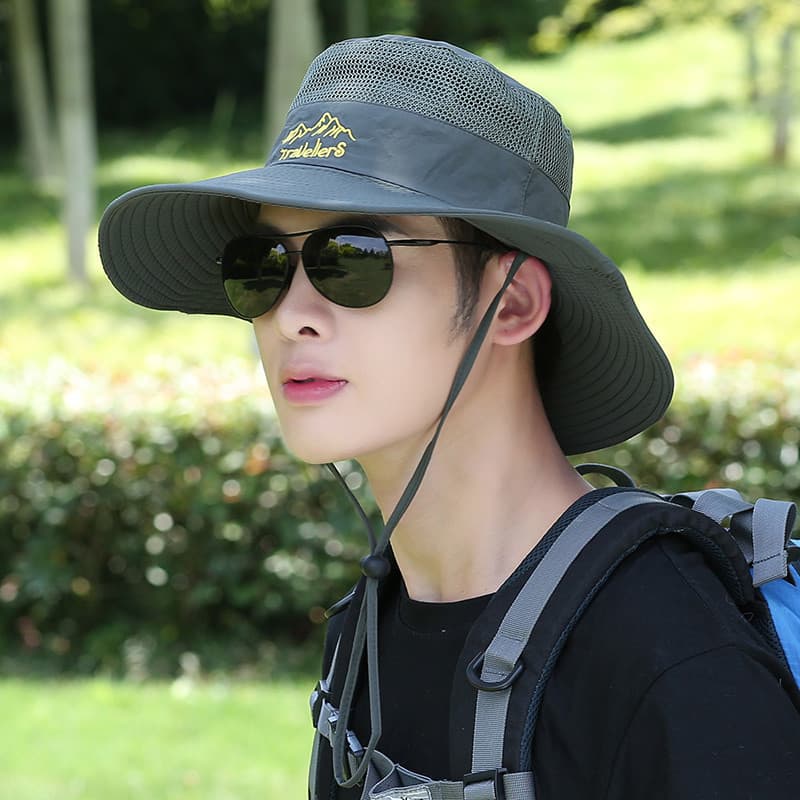 Men's summer travel thin breathable hat solar-powered, sun protection, UV protection 4