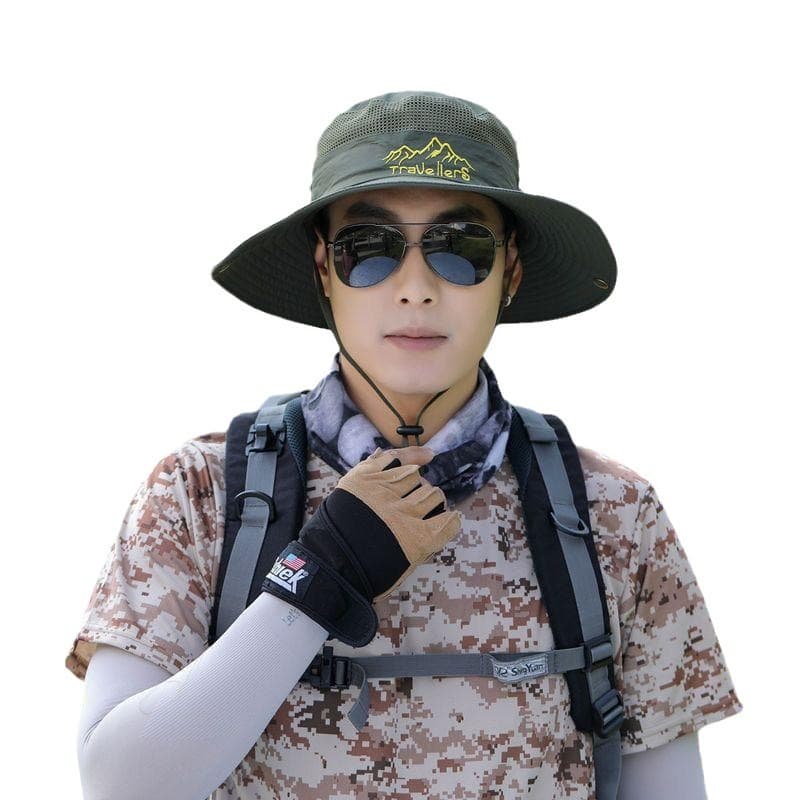 Men's summer travel thin breathable hat solar-powered, sun protection, UV protection 5
