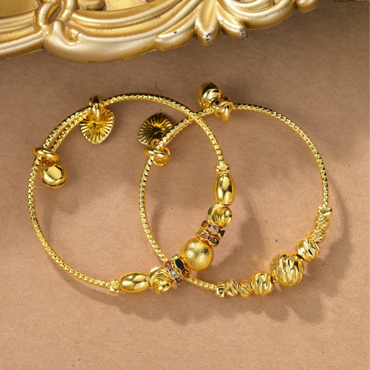 (Cross-border trading), (Wholesale), fashionable children's golden beaded bracelet, accessory, Birthday gift 1