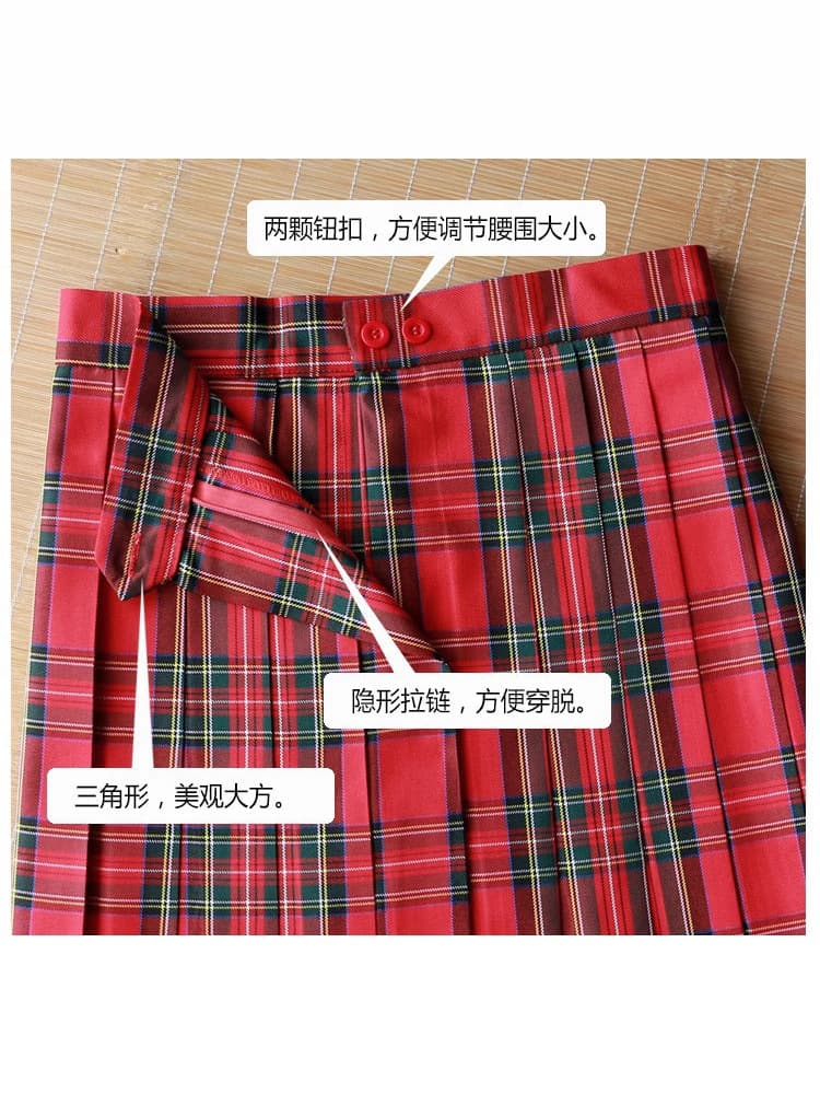 Student pleated skirt, Japanese school skirt, mini-skirt, uniform for students, high waist 2
