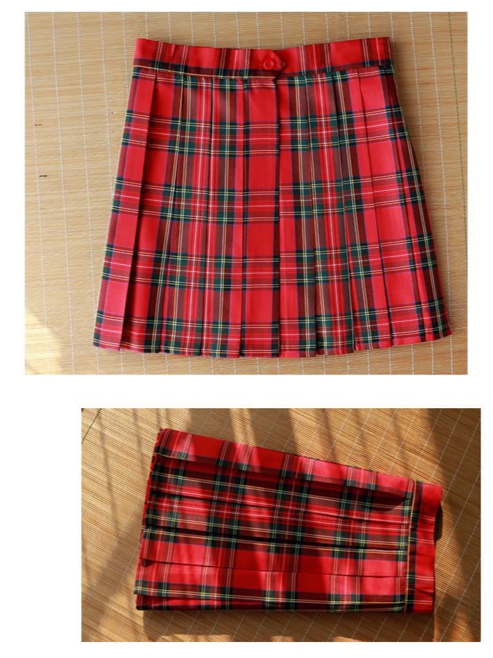 Student pleated skirt, Japanese school skirt, mini-skirt, uniform for students, high waist 3
