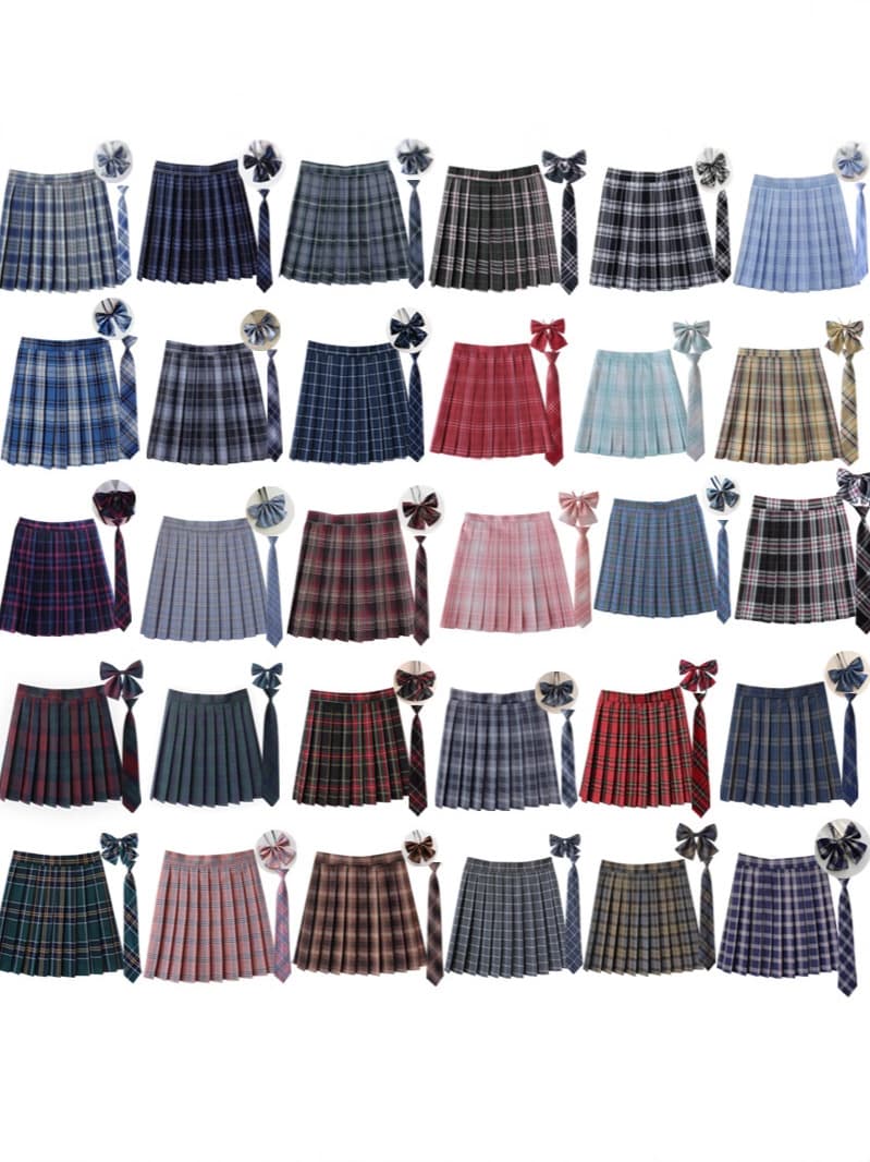Student pleated skirt, Japanese school skirt, mini-skirt, uniform for students, high waist 1