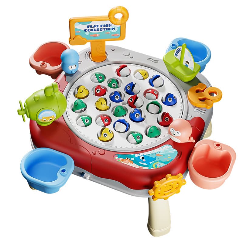Children's magnetic electric big rotating interactive fishes for fishing for boys and girls, early education, for children and parents 5