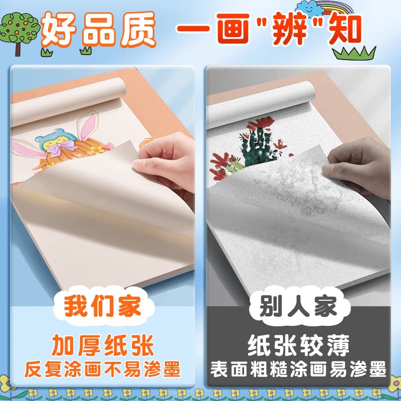 Book with pictures for students, art big coloring book for kindergarten, increased thickness 4