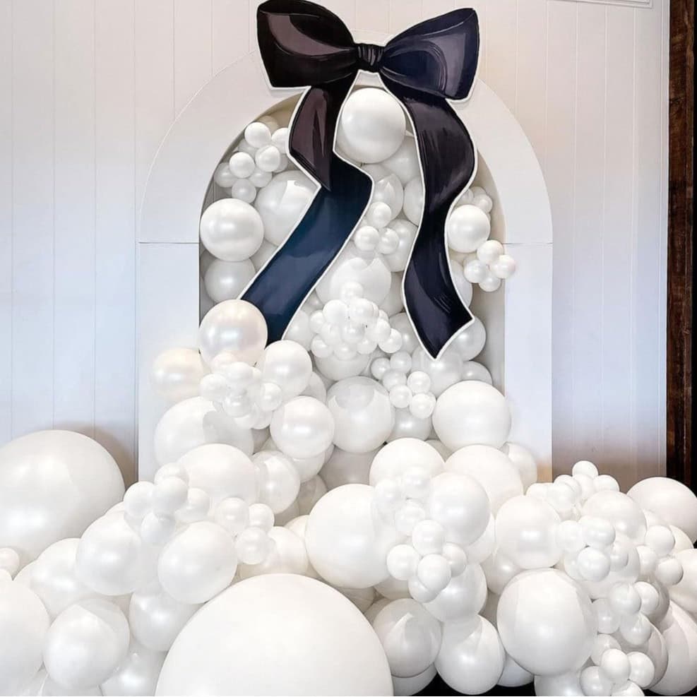 Pearl White Balloons Double Filled White Balloon Garland 18/12/5" Wedding Birthday Bride Baby Shower Party 4