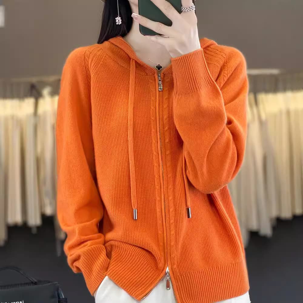 Demi-season hoody, sweater, knitted cardigan with zipper 1