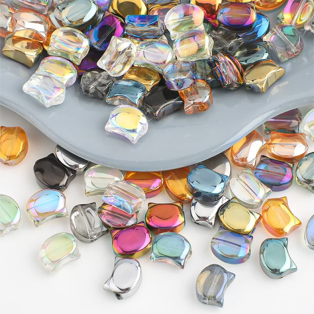 Glass bracelet, necklace, beads, accessory, accessories, handle, mobile phone, 8×10mm, DIY