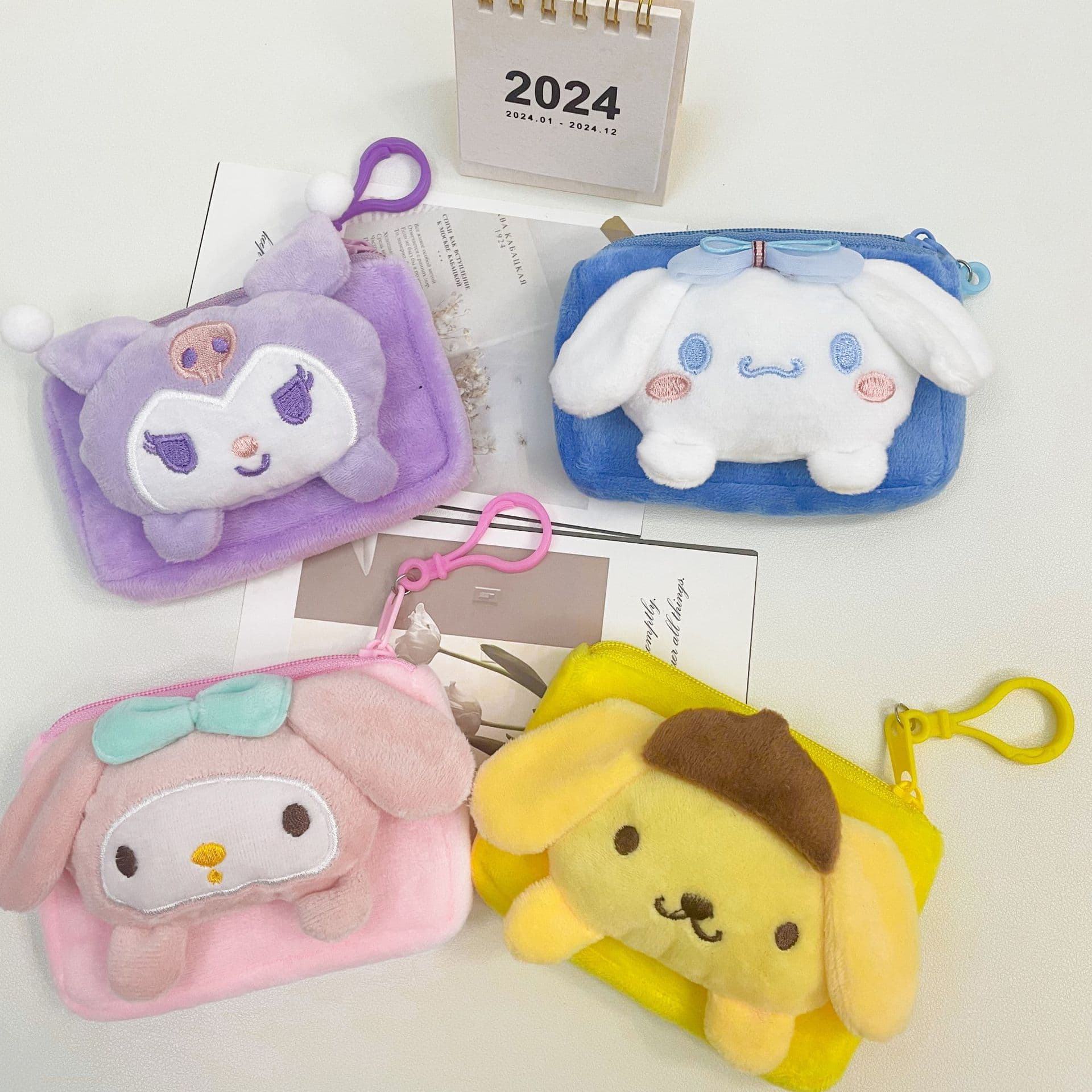 Cartoon wallet, card holder, cute square doll, small coins, headphones, organizer bag, small bag, Japanese and Korean, for beloved, Birthday gift 4