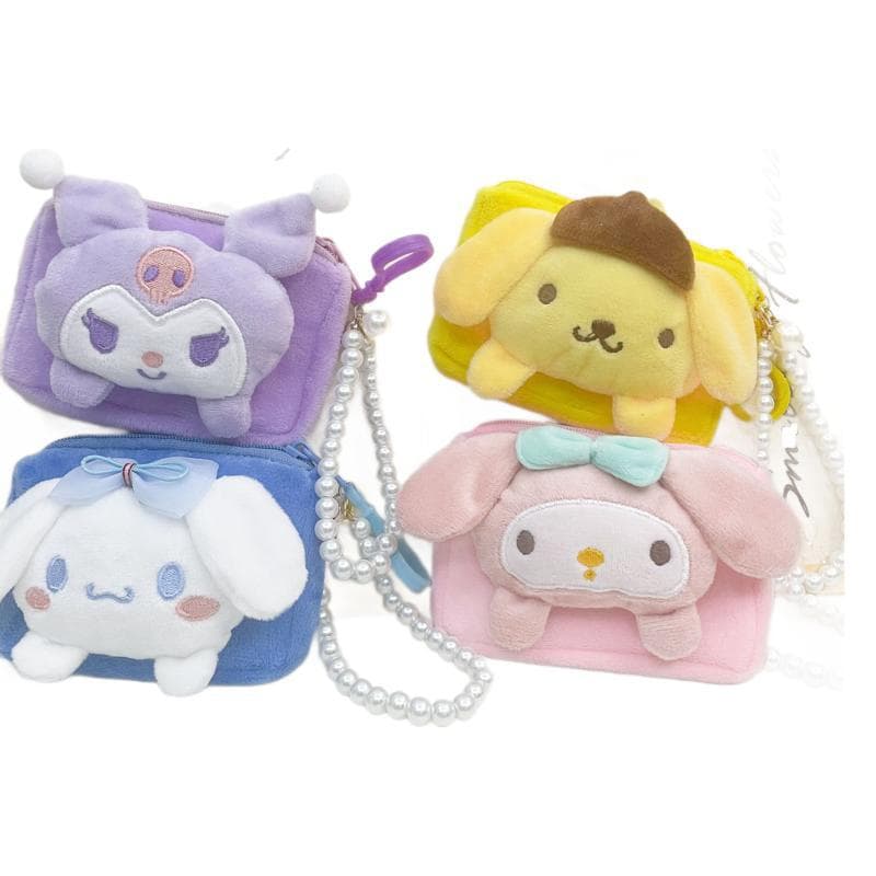 Cartoon wallet, card holder, cute square doll, small coins, headphones, organizer bag, small bag, Japanese and Korean, for beloved, Birthday gift 5