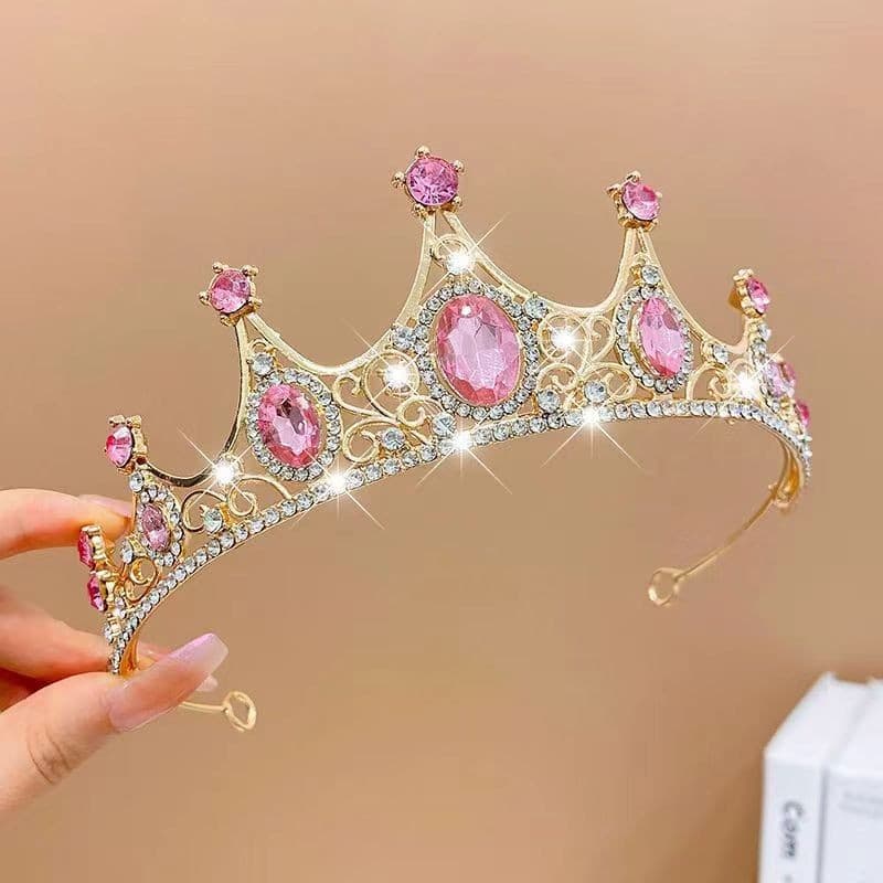 Hair accessory for bride, metal crown, Lolita style, diamond encrusted 2