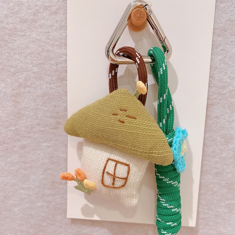 Cloth, rabbit with clove mushrooms, doll, keychain, mobile phone, bag decoration, 10145A 3