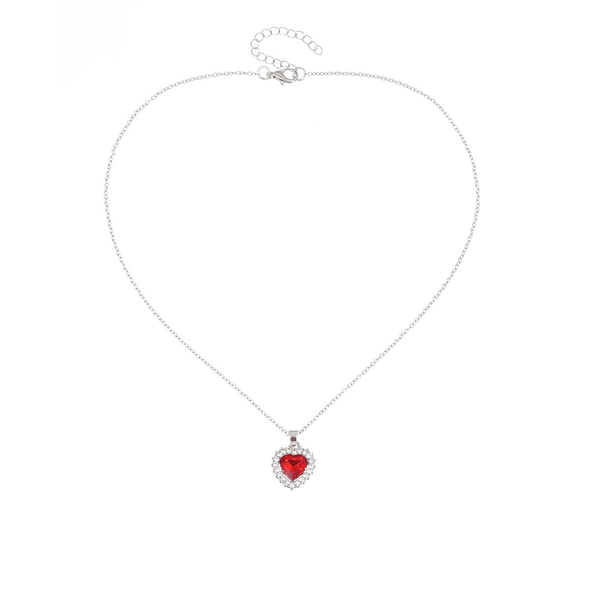 Heart, red necklace, french style, light luxury style, high-quality style, simple and elegant design 5