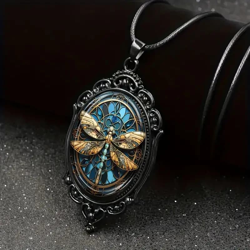 Fashionable glass necklace, jewelry, 1 pieces, Birthday gift 1