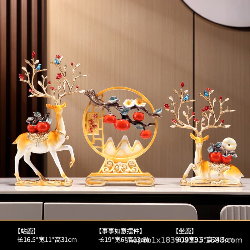 Creative Everything Ruyi Deer Ornaments Living Room TV Cabinet Wine Cabinet Entrance Decoration House Moving New Home Wedding Gift 7
