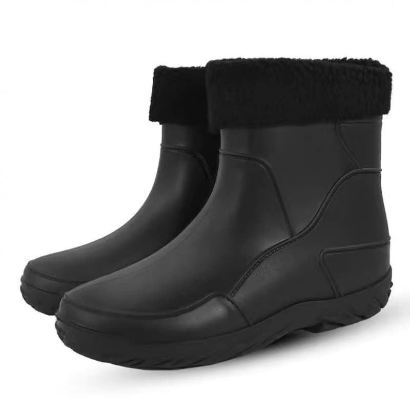 Waterproof and fashionable men's rain boots rain boots water shoes short tube car wash anti-slip waterproof rubber shoes Korean style 5