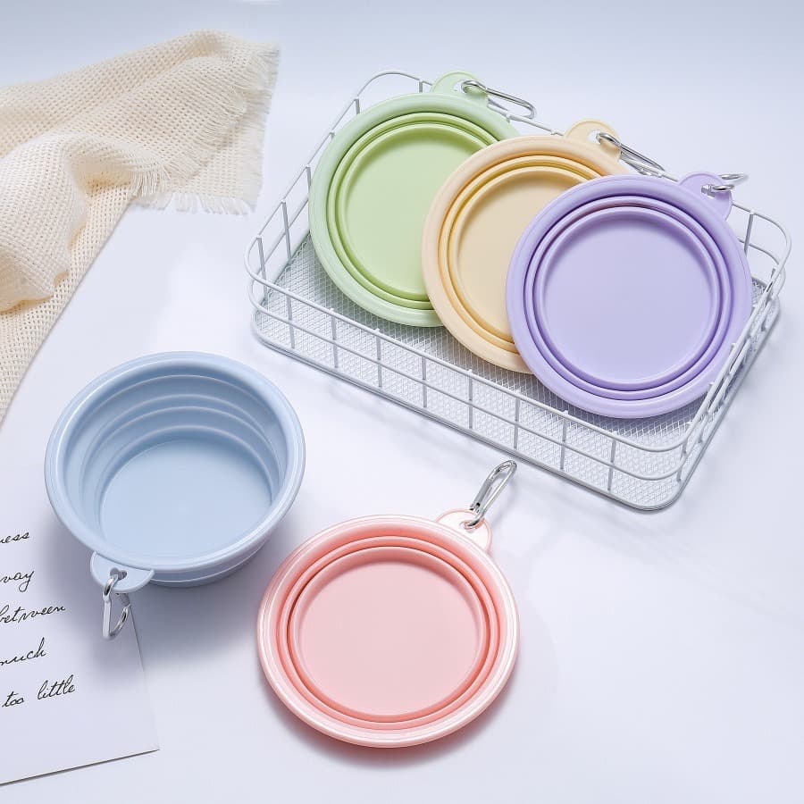 Macaron Pet Folding Bowl Dog Basin Outdoor Portable Dog Bowl Outdoor Cat Drink Water Dog Bowl Drink Water 2