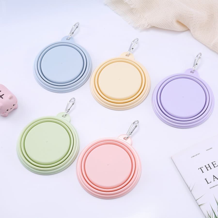 Macaron Pet Folding Bowl Dog Basin Outdoor Portable Dog Bowl Outdoor Cat Drink Water Dog Bowl Drink Water 3