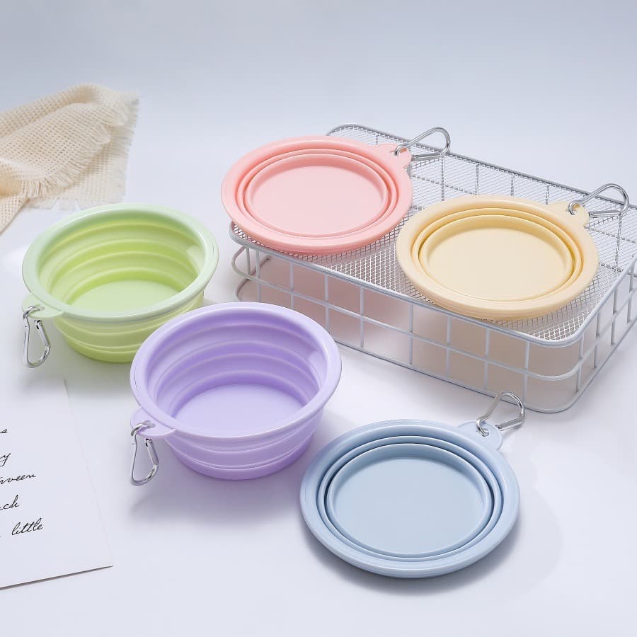 Macaron Pet Folding Bowl Dog Basin Outdoor Portable Dog Bowl Outdoor Cat Drink Water Dog Bowl Drink Water 4