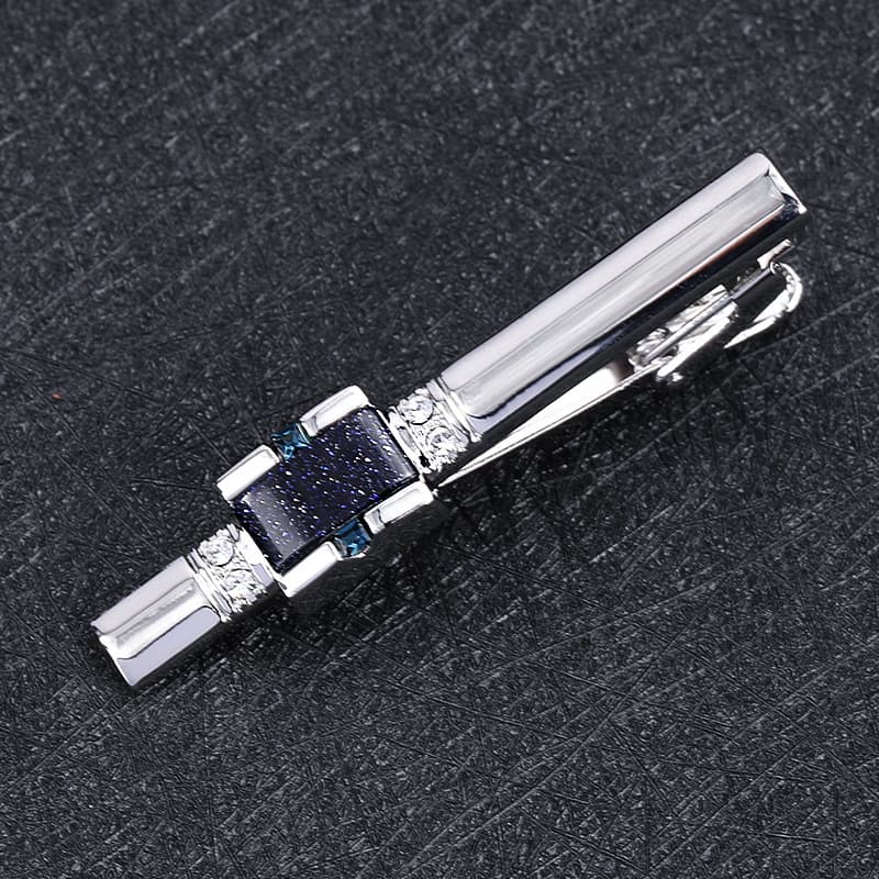 Men's blue diamond, golden tie, classic suit jacket for men and women, pin, simple and elegant design, Korean style 3