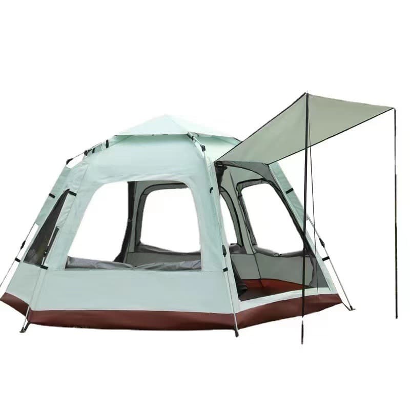 Hexagonal travel folding handheld tent, set for camping, automatic equipment, increased thickness, full set 5