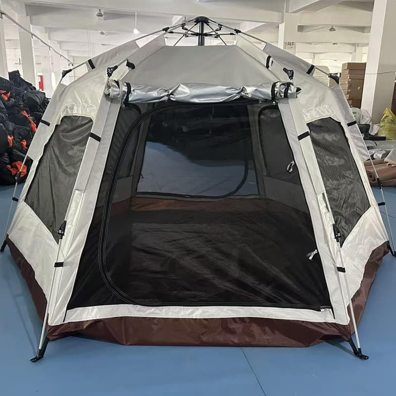 Hexagonal travel folding handheld tent, set for camping, automatic equipment, increased thickness, full set 1