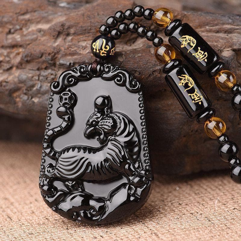 Black glass pendant, fashionable necklace, accessory, Chinese horoscope, Birthday gift 3