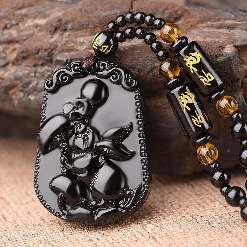 Black glass pendant, fashionable necklace, accessory, Chinese horoscope, Birthday gift 4