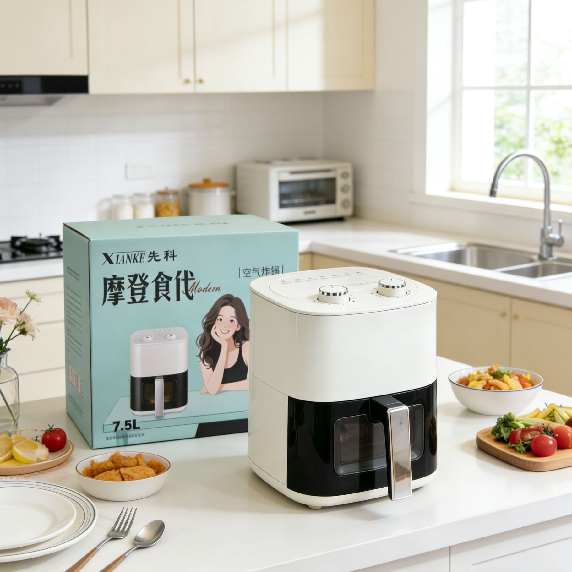 New Xianke air fryer 6L large capacity opening event gift high-end customer souvenir small household appliances 2