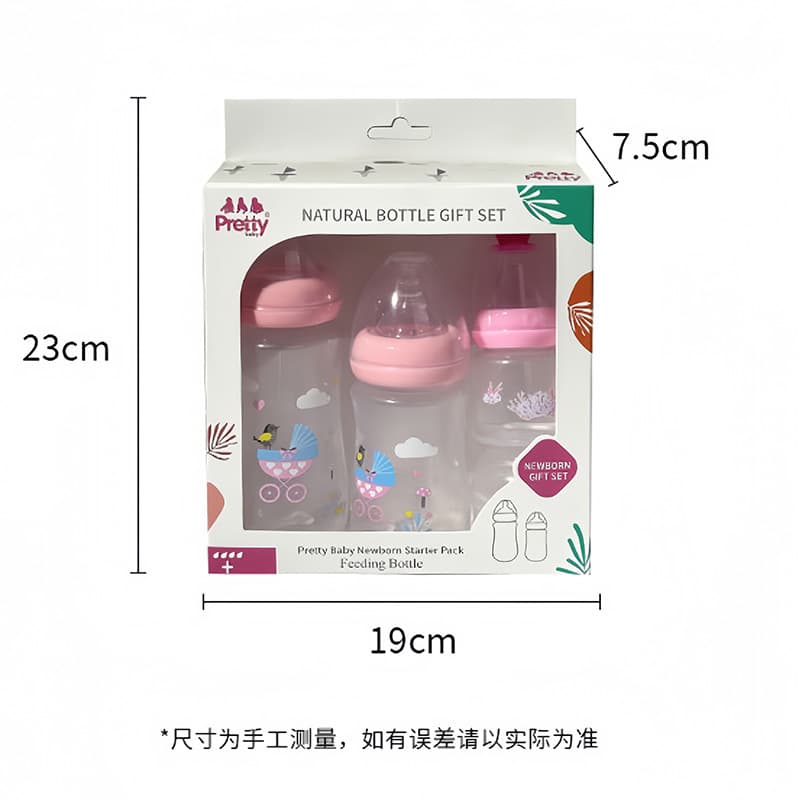 Bottle detergent, set for new born, feeding bottle, shatterproof anti-colic plastic gift box, wide neck, 4 piece set 5