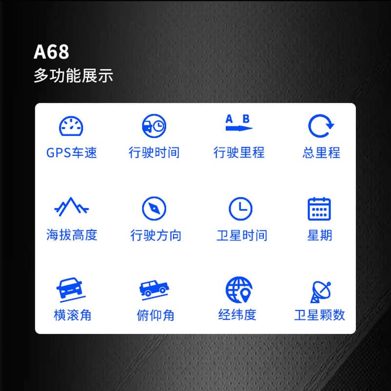 Car general multifunctional car carrier horizontal slope GPS altitude off -road table high -precision compass HUD 2